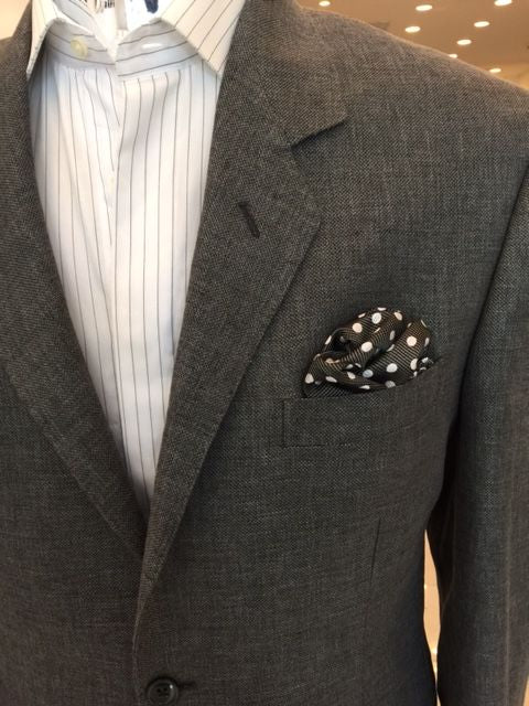 Charcoal Grey Silk Wool and Linen Sport Coat