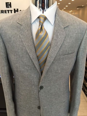 Silver Grey Silk, Wool and Linen Sport Coat