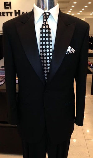 Black Two Button Peak Lapel Tuxedo