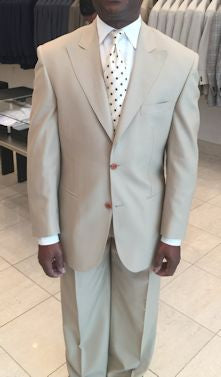 Tan High Twist Wool Suit