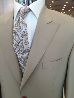 Tan High Twist Wool Suit