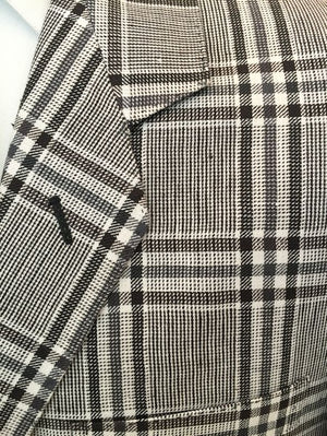 Linen Black and White Plaid Suit