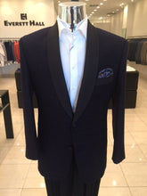 Midnight Blue Raw Silk Tuxedo Jacket