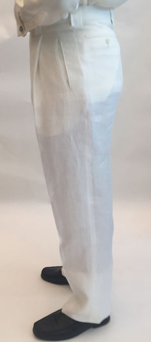 White Linen Crepe Pants