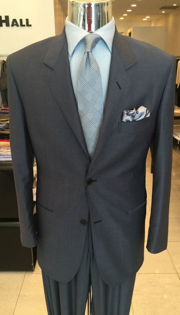 Blue Gray Shark Skin Suit