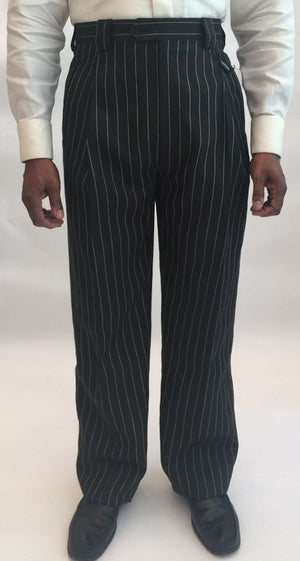 Black and White Pinstripe Linen Pants