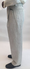 Natural and White Herringbone Linen Pant