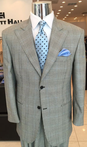 Glen Plaid Peak Lapel Wool Suit